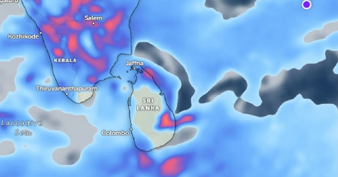 ශ්‍රී ලංකාව ආසන්නයේ පැවති අඩු පීඩන කලාපය ගැන දැනුම්දීමක්